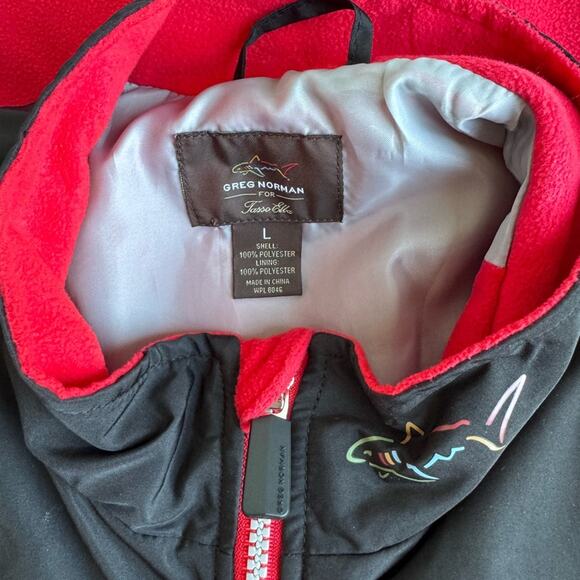 Greg Norman for Tasso Ella Men’s Golf fleece Vest Large Red Black Size Large NWT - Picture 2 of 10